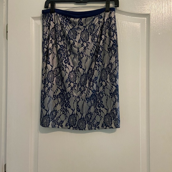 The Limited Silver and Blue Skirt - Picture 4 of 5